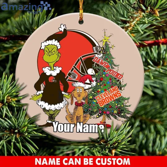 Discover Personalized Cleveland Football Browns Team Christmas Ceramic Ornament Gift