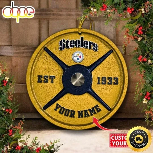 Discover Personalized Pittsburgh Football Steeler Team Christmas Ceramic Ornament Gift