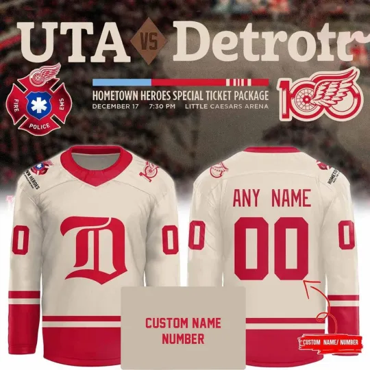 Discover Personalized Detroit Red Wings Hometown Heroes Night 2025 Hockey Shirt Men's