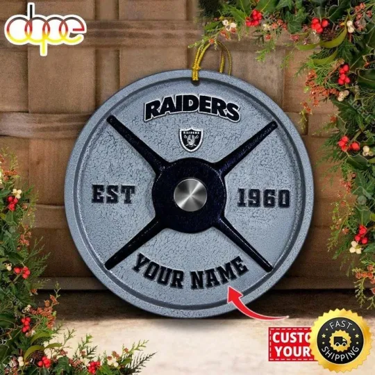 Discover Personalized Las Vegas Football Raiders Team Christmas Ceramic Ornament Gift