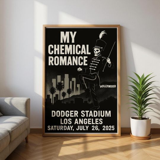 My Chemical Romance LA 1 Poster: Hand-Drawn MCR 2025 Tour Print