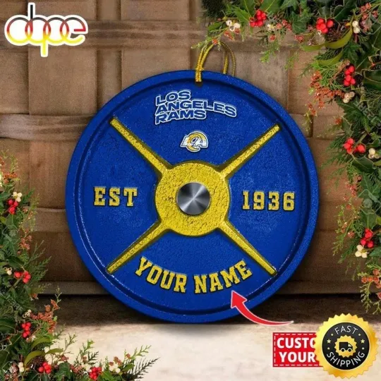 Discover Personalized Los Angeles Football Rams Team Christmas Ceramic Ornament Gift