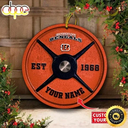 Personalized Cincinnati Football Bengals Team Christmas Ceramic Ornament Gift