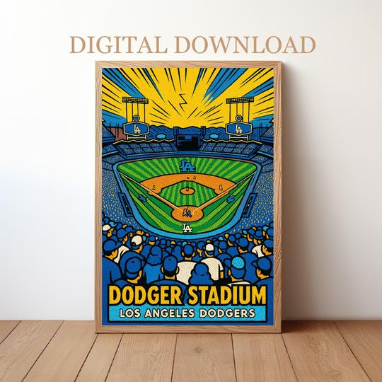Discover Dodger Stadium Los Angeles Dodgers: Baseball Stadium Poster