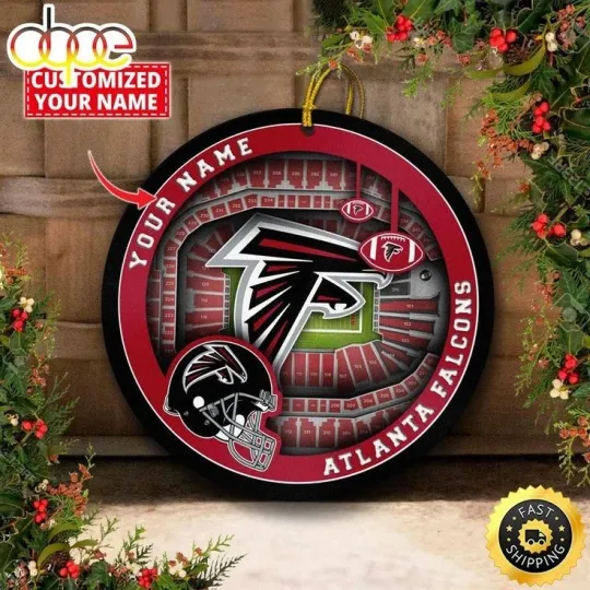 Discover Personalized Atlanta Football Falcons Team Christmas Ceramic Ornament Gift Decor