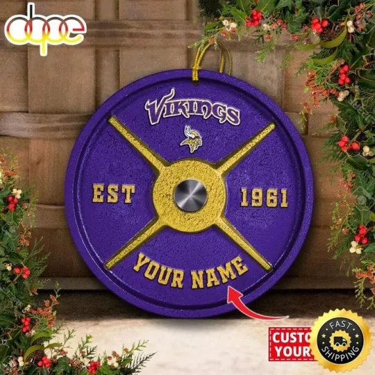 Discover Personalized Minnesota Football Vikings Team Christmas Ceramic Ornament Gift