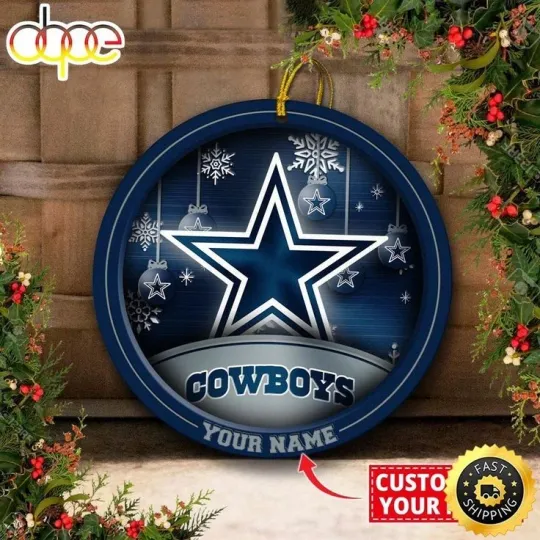 Discover Personalized Dallas Football Cowboys Team Christmas Ceramic Ornament Gift Decor