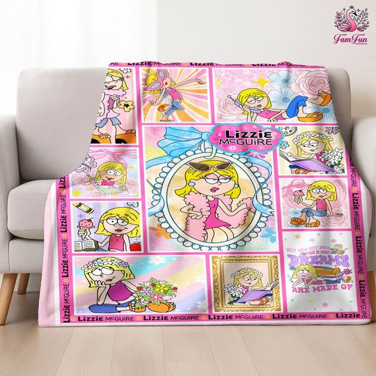 Coquette Bow Lizzie Mcguire Blanket, Cute Lizzie McGuire Blanket