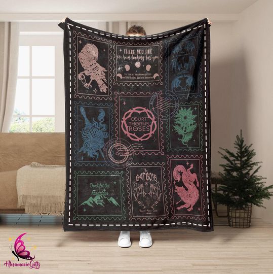 Acotar Bat Boys Stamps Blanket, The Night Court Blanket, Velaris Night Court