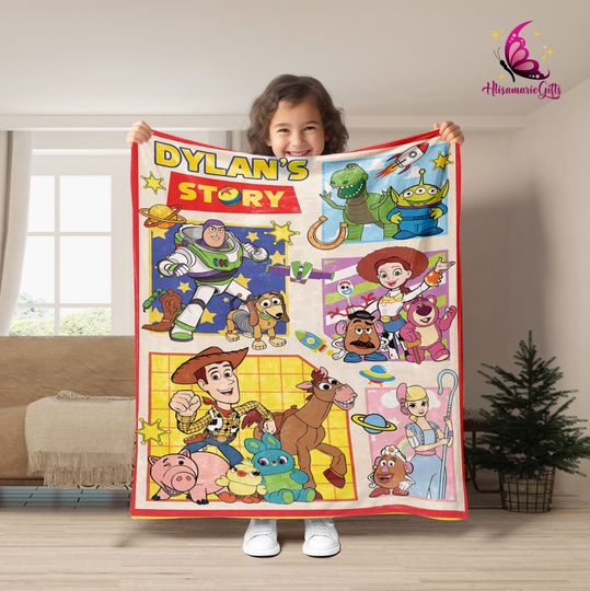 Custom Name Toy Story Fleece Blanket | Toy Story Woody Buzz Lightyear