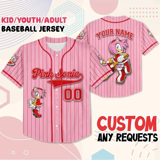 Discover Personalized Tails Baseball Jersey, Custom Name Number Shirt, Kids Youth Adult Sizes, Sonic Theme Gift, Matching Gamer Family Outfit