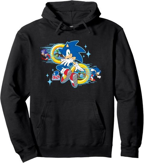 Discover Sonic the Hedgehog's 30th Anniversary Pullover Hoodie