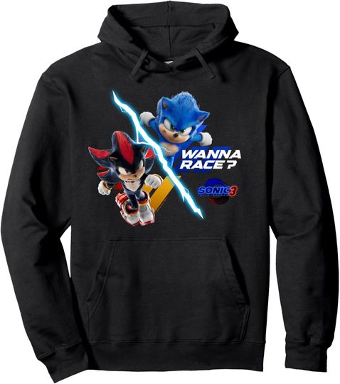 Discover Sonic the Hedgehog 3 - "Wanna Race?" Pullover Hoodie