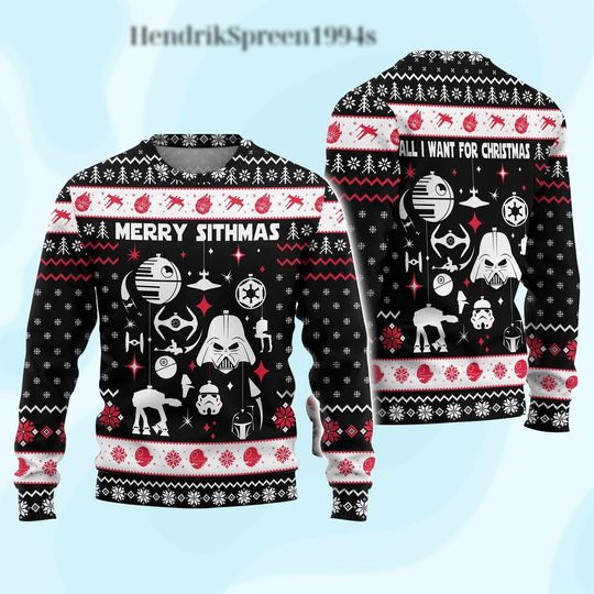 Discover Star Wars Darth Vader Ugly Christmas Sweater, Holiday Xmas Sweater, Funny Xmas Gift for Kids and Adults