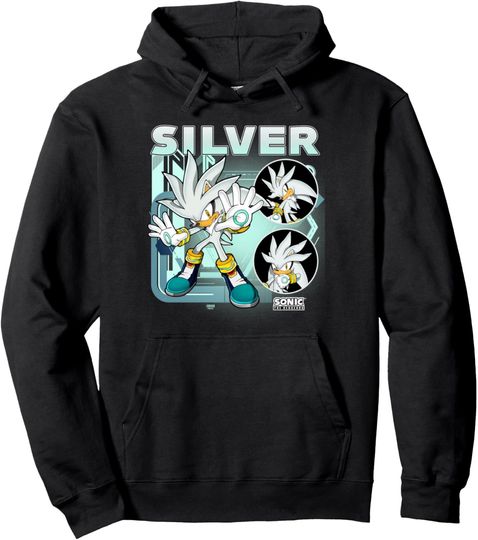 Sonic The Hedgehog Silver Multi Pose Poster Pullover Hoodie