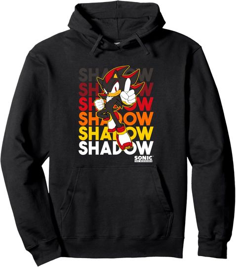 Sonic The Hedgehog Shadow Stacked Text Cool Logo Pullover Hoodie