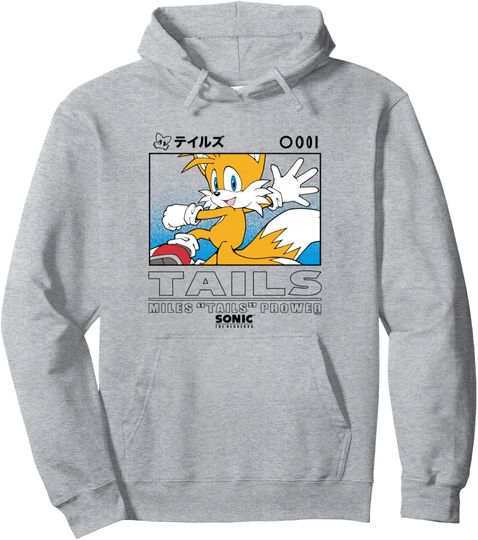 Discover Sonic The Hedgehog Miles Tails Prower Kanji Portrait Pullover Hoodie