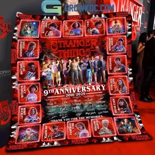 Strang*er Things 9th Anniversary 2016 2025 Blanket Quilt