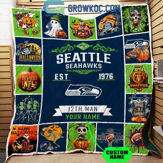 Discover Seahawks 12th Man Est. 1976 Halloween Personalized Blanket Quilt 2025