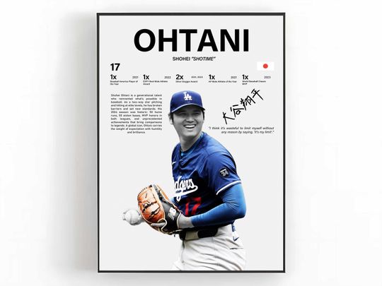 Discover Shohei Ohtani Wall Art, Baseball Player Poster, Sports Room Decor, Athlete Print, Game Day Art, Bedroom Wall Decor
