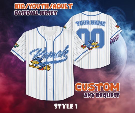 CUSTOM Kamek Baseball Jersey, Super Mario Baseball Shirt, Personalized Kamek Jersey, Kamek Fan Gifts, Birthday Gifts