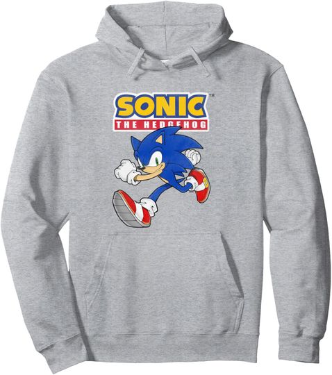 Discover Sonic The Hedgehog Running Sonic Cool Portrait Vintage Pullover Hoodie