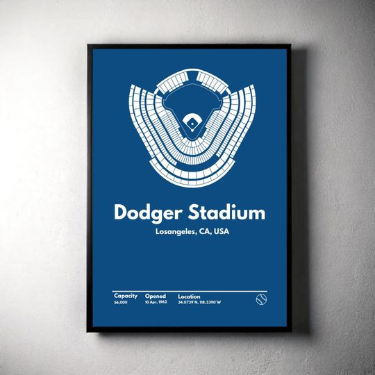 Discover LA Dodgers Poster, Los Angeles Dodger Stadium Print, Mid Century Modern Baseball Poster, Sports Bedroom Posters, Minimalist Office Wall Art