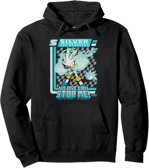 Discover Sonic The Hedgehog Silver The Hedgehog Racing Poster Pullover Hoodie