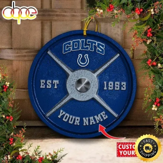 Discover Personalized Indianapolis Football Colts Team Christmas Ceramic Ornament Gift