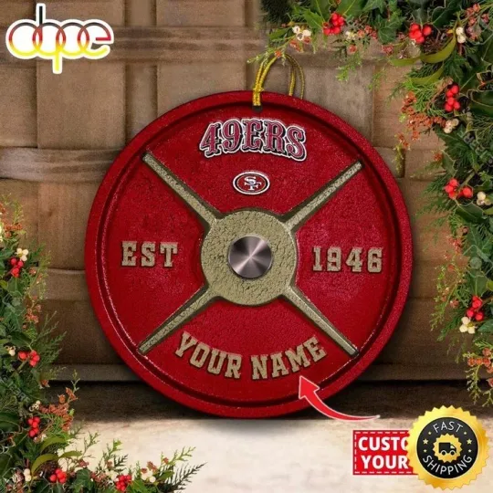 Discover Personalized San Francisco Football 49ers Team Christmas Ceramic Ornament Gift