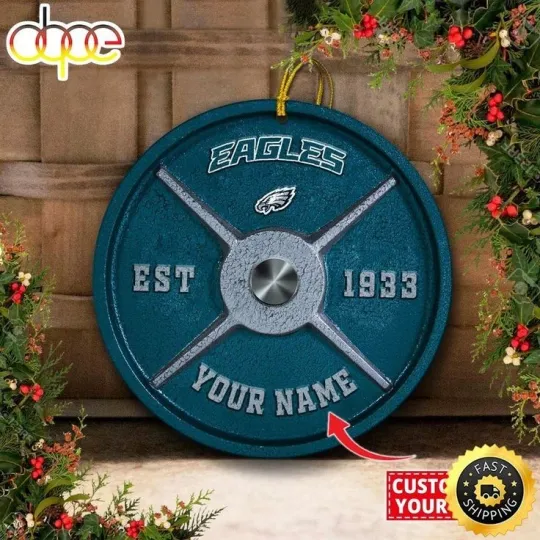 Discover Personalized Philadelphia Football Eagles Team Christmas Ceramic Ornament Gift