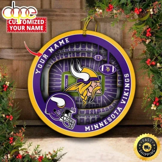 Discover Personalized Minnesota Football Vikings Team Christmas Ceramic Ornament Gift