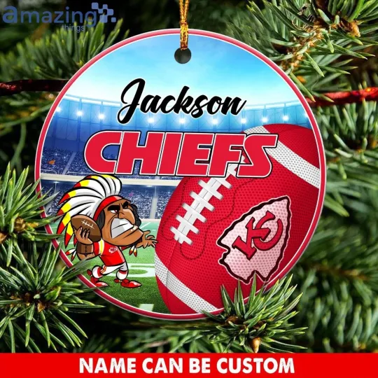 Discover Personalized Kansas City Football Chiefs Team Christmas Ceramic Ornament Gift