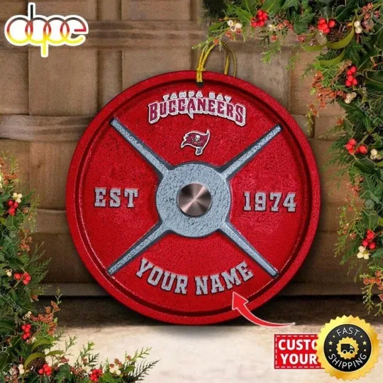 Personalized Tampa Bay Football Buccaneers Team Christmas Ceramic Ornament Gift