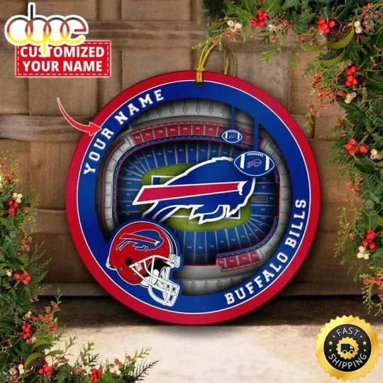 Discover Personalized Buffalo Football Bills Team Christmas Ceramic Ornament Gift Decor
