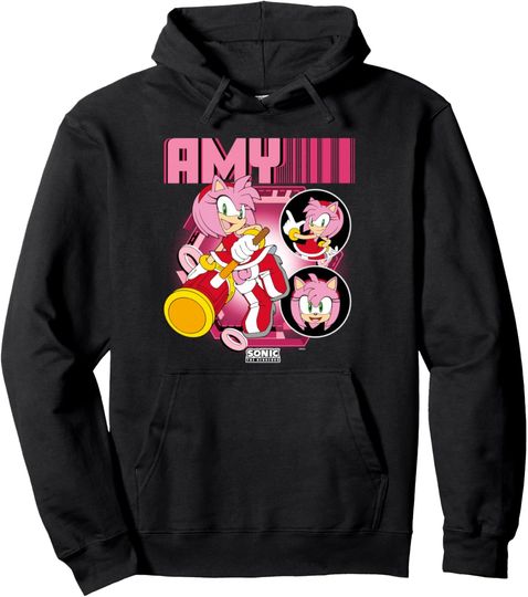 Sonic The Hedgehog Amy Rose Multi Pose Poster Pullover Hoodie