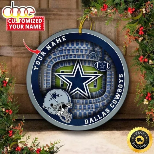Discover Personalized Dallas Football Cowboys Team Christmas Ceramic Ornament Gift Decor