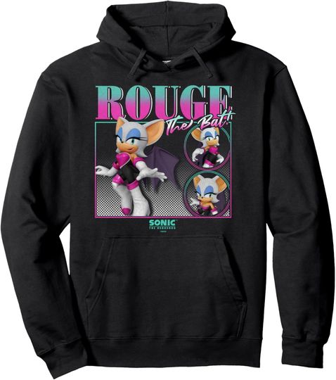 Discover Sonic The Hedgehog Rouge The Bat Vintage Portrait Pullover Hoodie