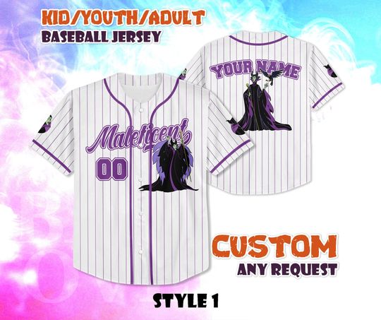 Discover CUSTOM Maleficent Mistress of Evil Baseball Jersey, Disney Villain Jersey Shirt, Halloween Maleficent Baseball Jersey, Birthday Gifts