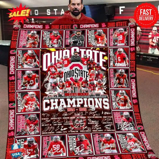 Discover Ohio State Buckeyes Champions 2025 Fleece Blanket For Fans
