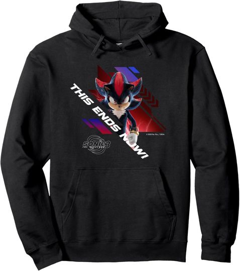 Discover Sonic the Hedgehog 3 - Shadow "This Ends Now" Pullover Hoodie