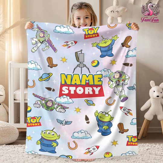 Personalized Toy Story Fleece Blanket, Disneyland Blanket, Buzz Lightyear