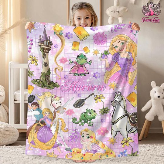 Discover Personalized Tangled Rapunzel Blanket, Princess Rapunzel Blanket