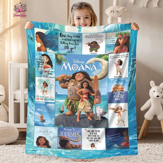 Discover Disneyland Moana Blanket, Princess Moana Birthday Girl Gift