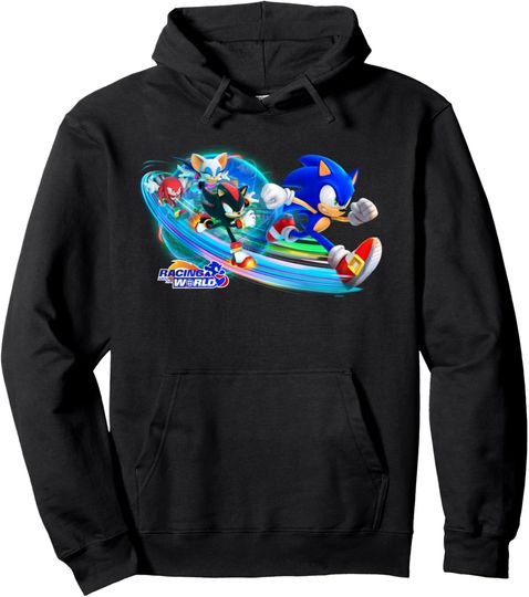 Discover Sonic the Hedgehog - Racing Around the World key art Pullover Hoodie