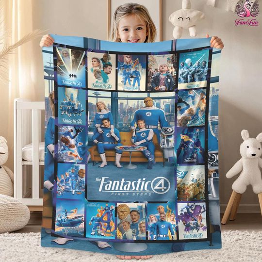 The Fantastic Four First Steps Blanket, MCU Fantastic Four Blankets Birthday Gift