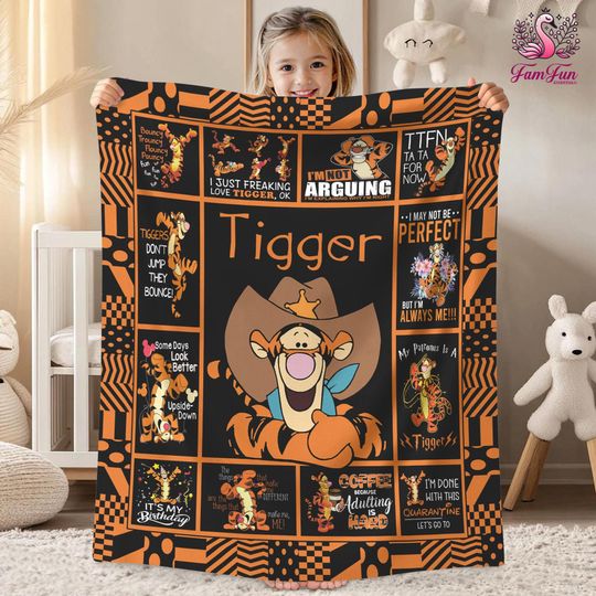 Discover Tigger Blanket Winnie The Pooh Tigger Blanket Tiger Cartoon Blanket Birthday Gifts