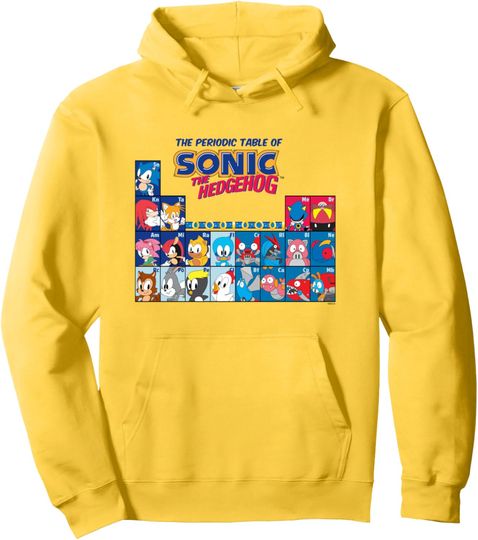 Discover Sonic The Hedgehog The Periodic Table Of Sonic Pullover Hoodie