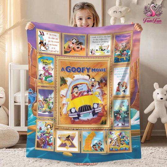 Retro A Goofy Movie Fleece Blanket Goofy Dog Blanket Animal Kingdom Disneyland Movie