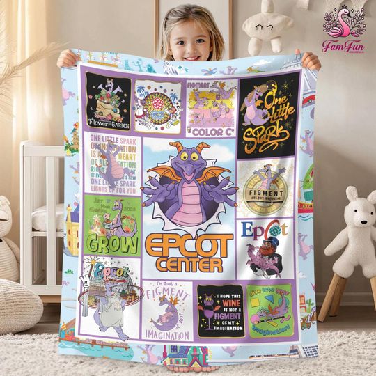Figment Epcot Festival Of Arts Sofa Fleece Blanket | Fleece Blanket